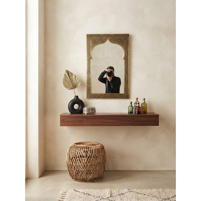 Art Deco Handmade Decorative Copper-Framed Mirror For Sale - Image 3 of 3