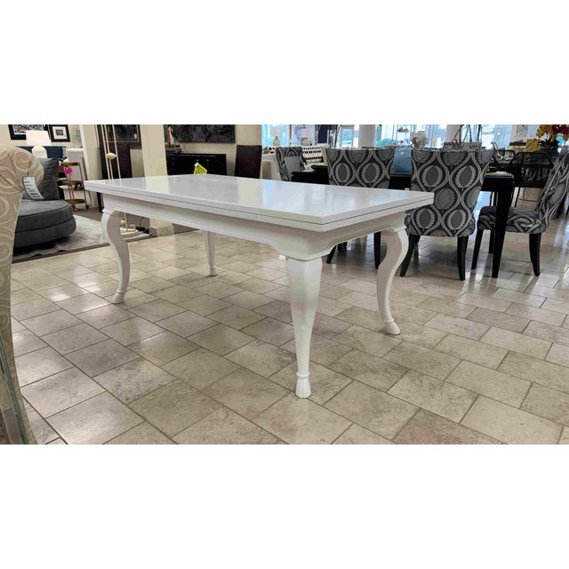 Wood Vintage Painted French Country Extension Dining Table For Sale - Image 7 of 16