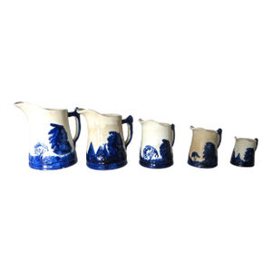 "Sleepy Eye" Complete Set of 5 Stoneware Pitchers, American, Circa 1905