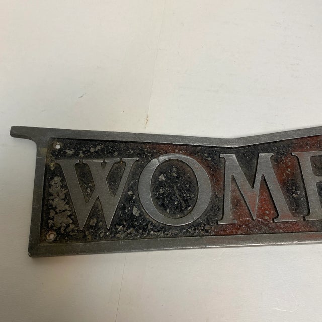 Vintage 1941 Cast Aluminum Women Door Plaque For Sale - Image 10 of 13