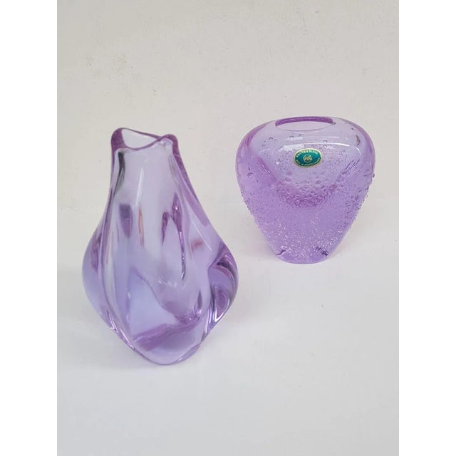 Bohemian Glass Vases by Miroslav Klinger, 1960s, Set of 2 For Sale - Image 6 of 6
