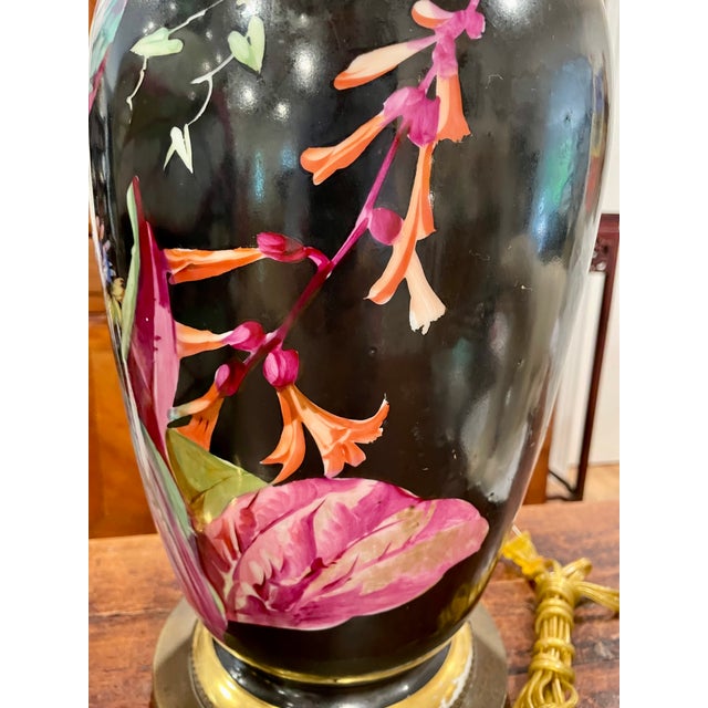 Magnificent large pair of French 19th Century Old Paris / Vieux Paris dense rich pair of porcelain lamps. From palm beach...