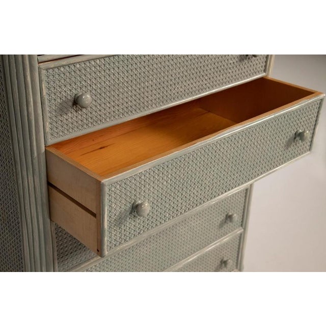 Vintage Bamboo and Vienna Straw Chest of Drawers, 1960s For Sale - Image 9 of 18