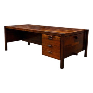 Brazilian Modern “Diplomata” Desk in Hardwood by Jorge Zalszupin, 1965 – Lot 554A For Sale