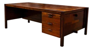 Brazilian Modern “Diplomata” Desk in Hardwood by Jorge Zalszupin, 1965 – Lot 554A