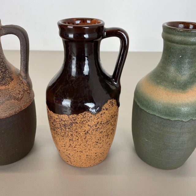 Brown Fat Lava Supercolor Vases from Marei, Germany, 1970s, Set of 3 For Sale - Image 8 of 17