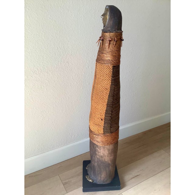Metal 1980s Monumental Southwestern Mixed-Media Figurative Sculpture With Brass Face by Naida Seibel, 43.5” H For Sale - Image 7 of 11