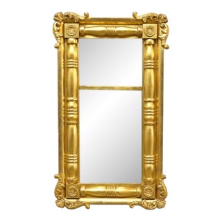 Early American Empire Gold Gilt Wood Mirror C1840 For Sale
