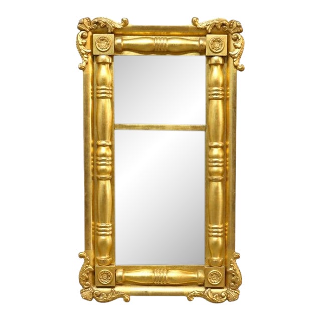 Early American Empire Gold Gilt Wood Mirror C1840 For Sale