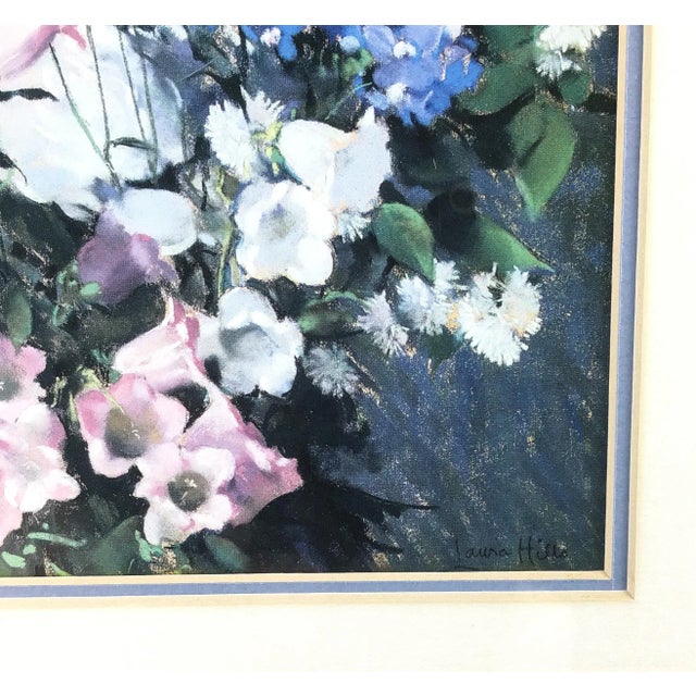 Shabby Chic Framed Print “Larkspur, Peonies, and Canterbury Bells” by Laura Hills For Sale - Image 3 of 11