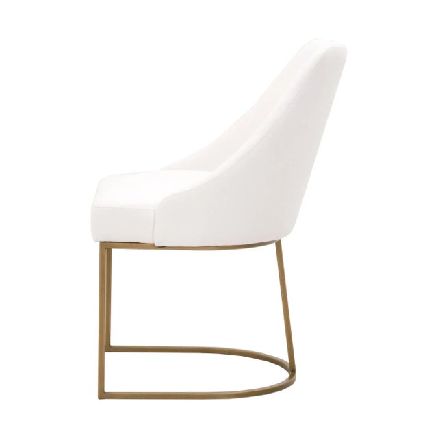 Contemporary Parissa Dining Chairs, Pearl Velvet & Brushed Gold, Set of 2 For Sale - Image 3 of 7