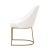 Contemporary Parissa Dining Chairs, Pearl Velvet & Brushed Gold, Set of 2 For Sale - Image 3 of 7
