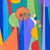 Early 21st Century Leaping Without Annette by Amy Hutcheson | Oil on wood cradle Abstract geometric shapes and colors. For Sale - Image 5 of 5