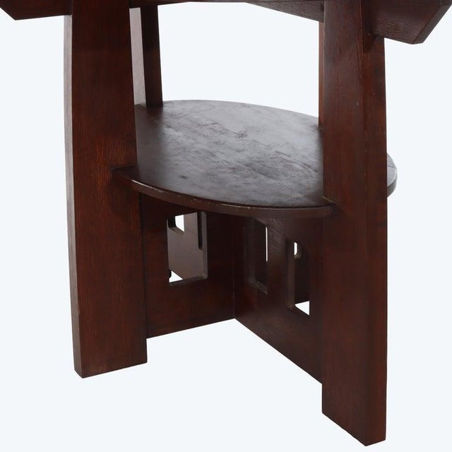 Wood Arts & Crafts Limbert Cut-Out Mission Oak Double Oval Table C1910 For Sale - Image 7 of 7
