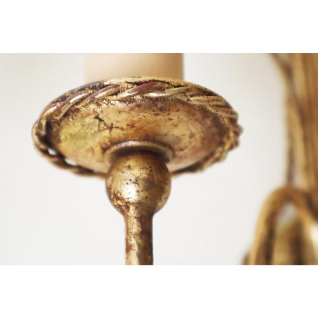 Golden Wall Lamps with Daffodil Flowers Made of Murano Glass, 1960s, Set of 2 For Sale - Image 4 of 12