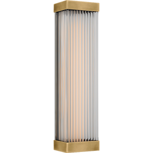 Chapman & Myers for Visual Comfort Signature Vance 14" Sconce in Antique-Burnished Brass with Clear Glass Rods