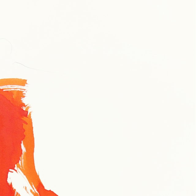 Abstract The Orange Cloth 3 - Abstract Flowy Minimalist Figurative Ink Painting on Paper by Bettina Mauel For Sale - Image 3 of 7