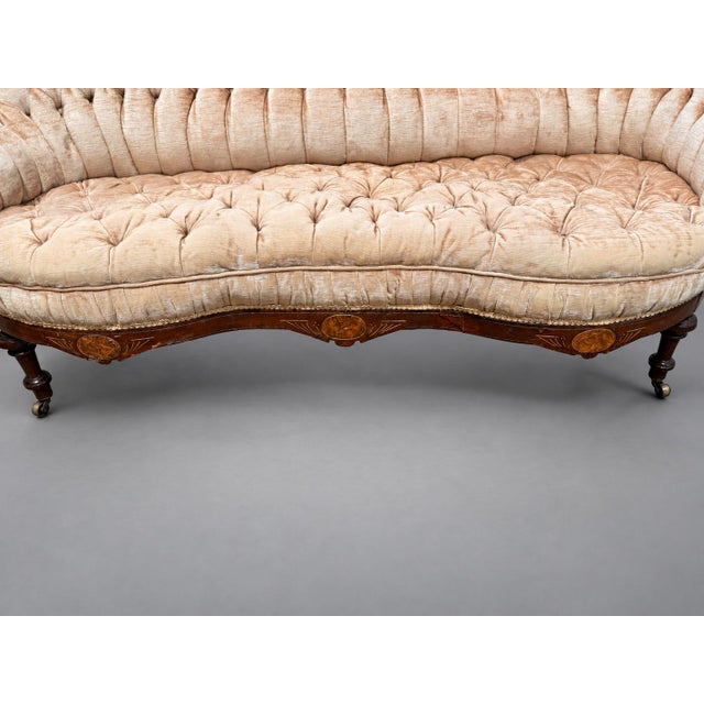 Brown 7 Pc, M & H Schrenkeisen or J. Jelliff American Renaissance Revival Parlor Suite For Sale - Image 8 of 13