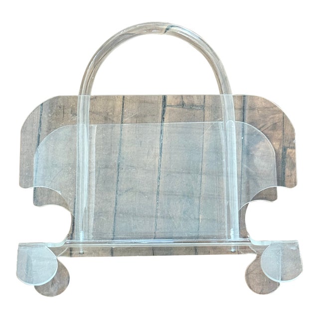 1970 Lucite Magazine Holder For Sale