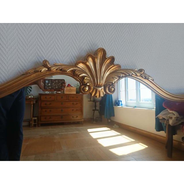 Large Louis XV Style Giltwood Mirror, 1970s For Sale - Image 11 of 15