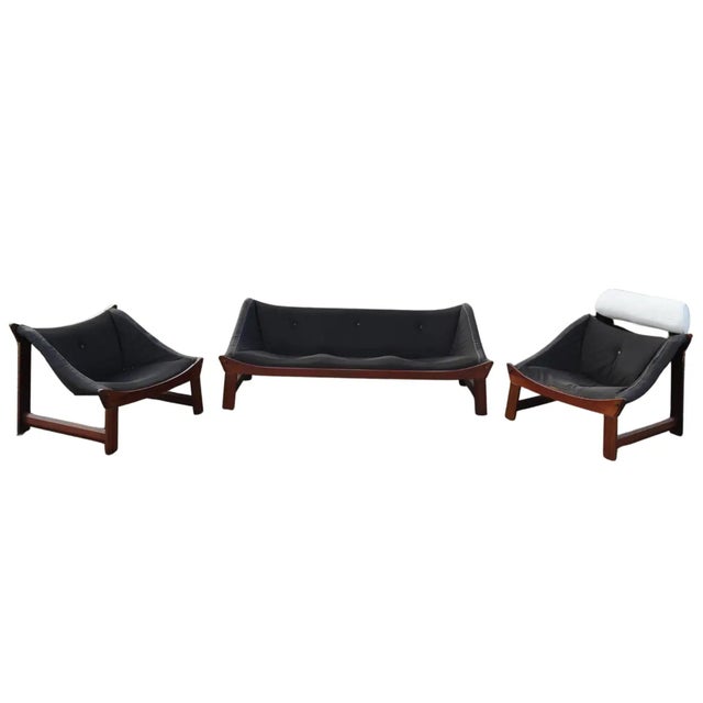 Mid-Century Modern Mid-Century Norwegian Prototype 3-Seater Sofa and Lounge Chairs from Ekornes, Set of 3 For Sale - Image 3 of 18
