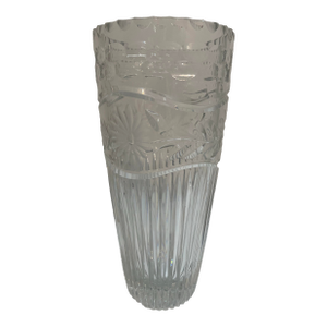 Cut Glass Flower Vase 12" Elegant and Heavy