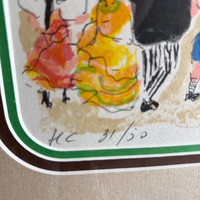 Post Impressionist Signed & Numbered Limited Edition (31of 50) "Paris, La Place Du Tertre" a Montmartre II by French Artist Urbain Huchet (1930-2014) For Sale - Image 3 of 9