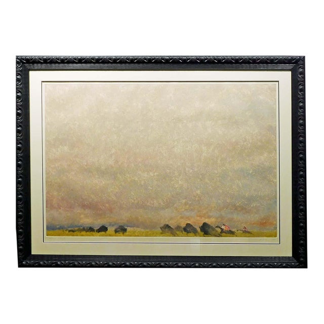 Earl Biss "Untitled"Hand Signed Mono Print W/ Custom Frame For Sale