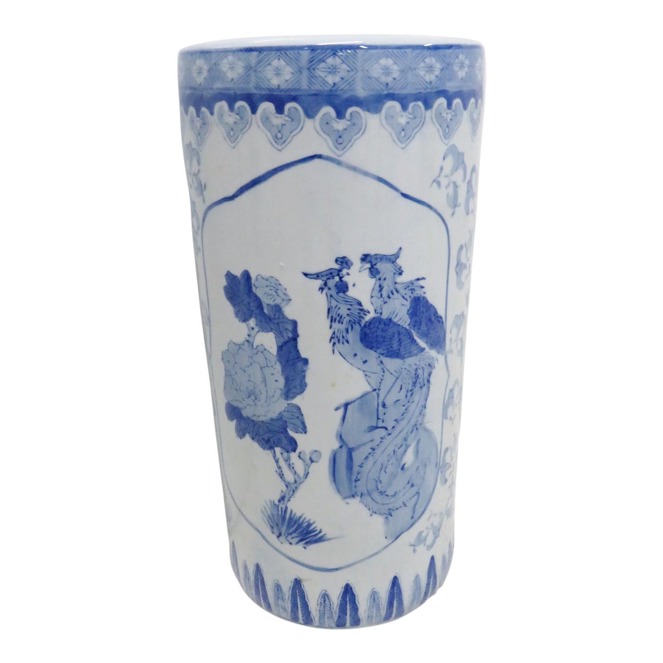 Chinese Blue & White Porcelain Umbrella Holder Chairish
