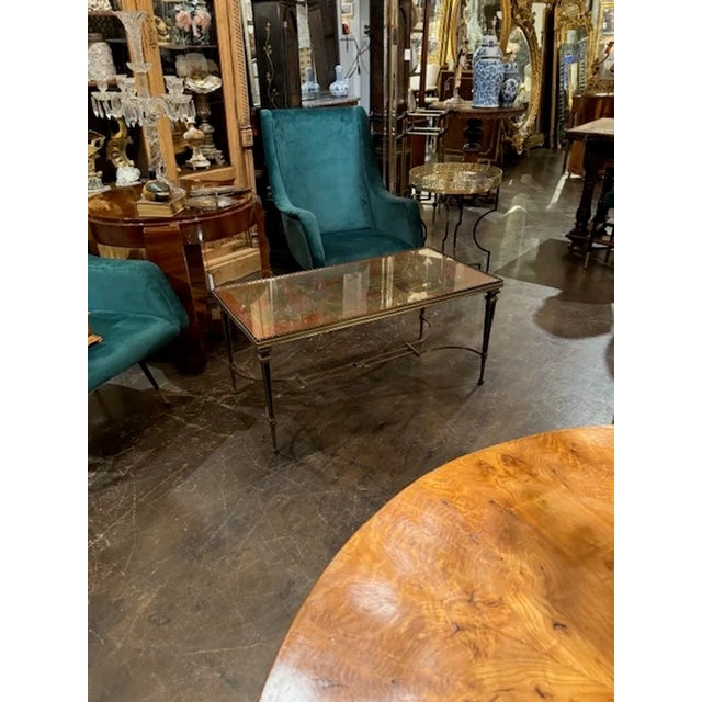 Gold Mid 20th Century Maison Jansen Brass Coffee Table For Sale - Image 8 of 8