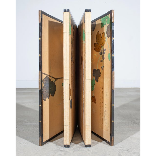 Japanese Harimaze Six Panel Screen Applied Edo Tanzaku Poems For Sale - Image 12 of 18