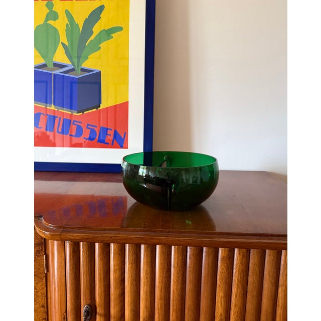 Mid-Century Green Glass Bowl / Centerpiece, Italy 1960s For Sale - Image 13 of 13
