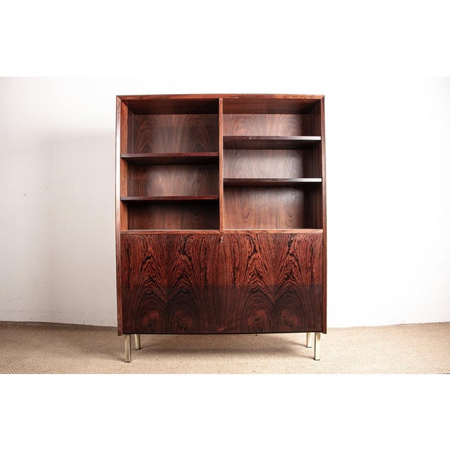 Vintage Danish Bookcase in Rosewood and Brass by Erik Brouer for Brouers Mobelfabrik, 1960 For Sale - Image 16 of 16