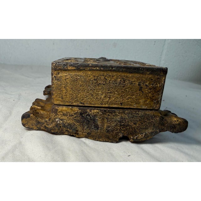 Antique 19th Century Victorian Cast Iron Bear & Beehive Original Still Coin Bank For Sale - Image 10 of 13