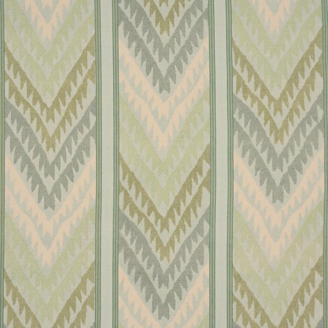 2020s Schumacher Shabba Warp Print Fabric In Leaf For Sale - Image 5 of 5