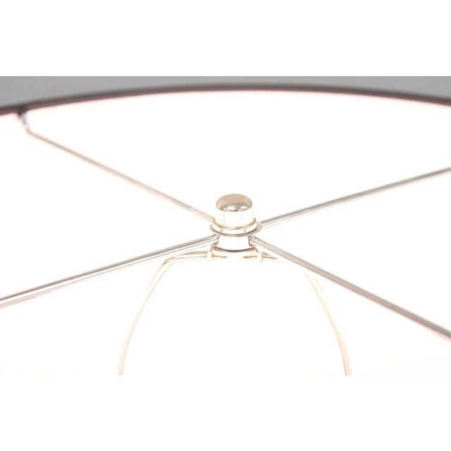 Contemporary Modern Gray Porcelain Leaf Leaves Chrome Table Lamps - A Pair For Sale - Image 11 of 17