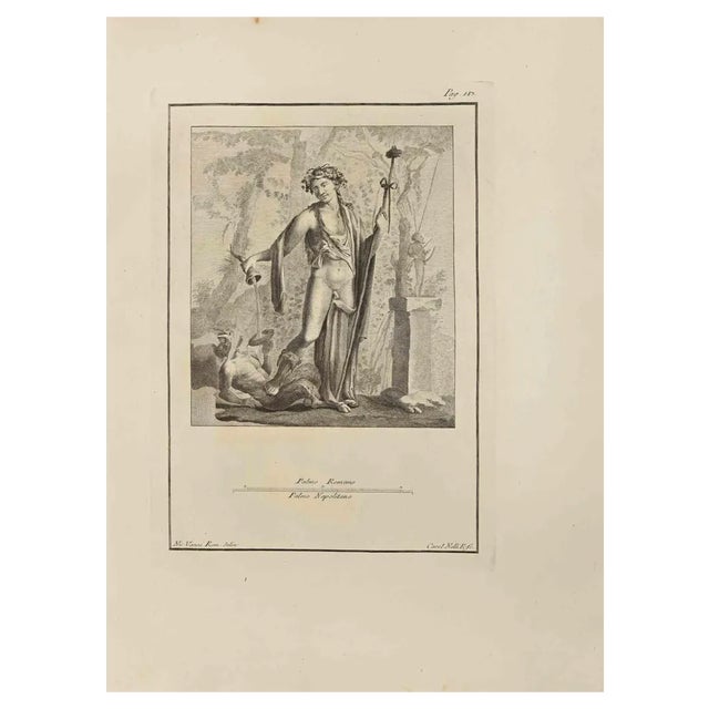 Carlo Nolli, Bacchus with Thyrsus, Etching, 18th Century For Sale