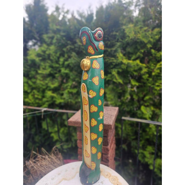 Wood Vintage Wooden African Carved Frog Figurine, 1970s For Sale - Image 7 of 10