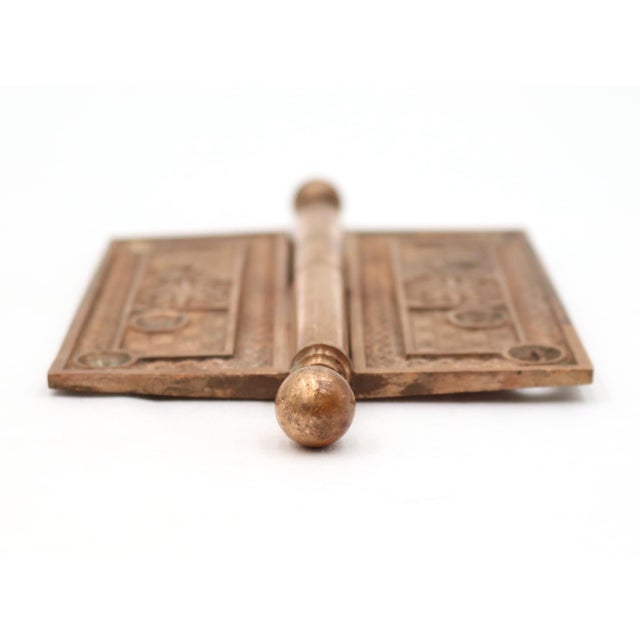 Antique Eastlake 4 X 4 In. Brass Left Hand Door Hinge For Sale - Image 4 of 6