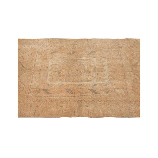 Washed Out Vintage Wool Rug - 3`10" X 9`4" For Sale - Image 4 of 6