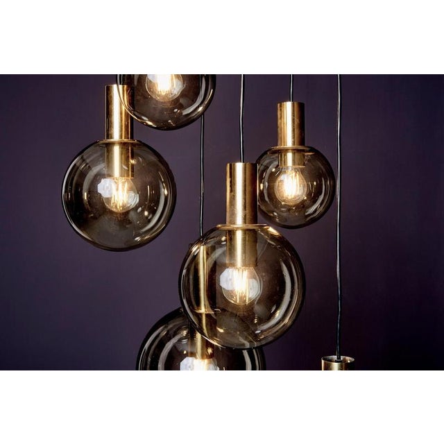 1970s Cascade Pendant with Six Globes from Glashütte Limburg, 1970s For Sale - Image 5 of 9