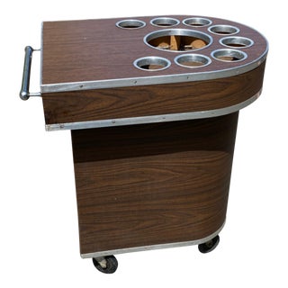 Mid Century Chrome & Formica Liquor Cart For Sale