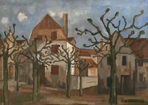 Jean-Jacques Boimond, Paysage automnal, 1962, Oil on Canvas