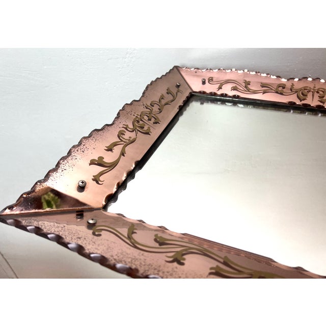 1960s Pink Venetian Mirror, Italy, 1960s For Sale - Image 5 of 18