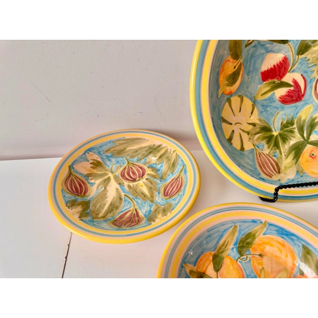 Late 20th Century Late 20th Century Hand Painted Vegetable 5 Piece Ceramic Serving Bowl Set For Sale - Image 5 of 10
