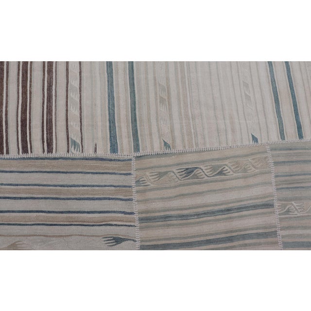 Vintage Turkish Kilim Rug With Soft Pastel Stripes and Intricate Patterns 11'4 X 17'7 For Sale In Atlanta - Image 6 of 10