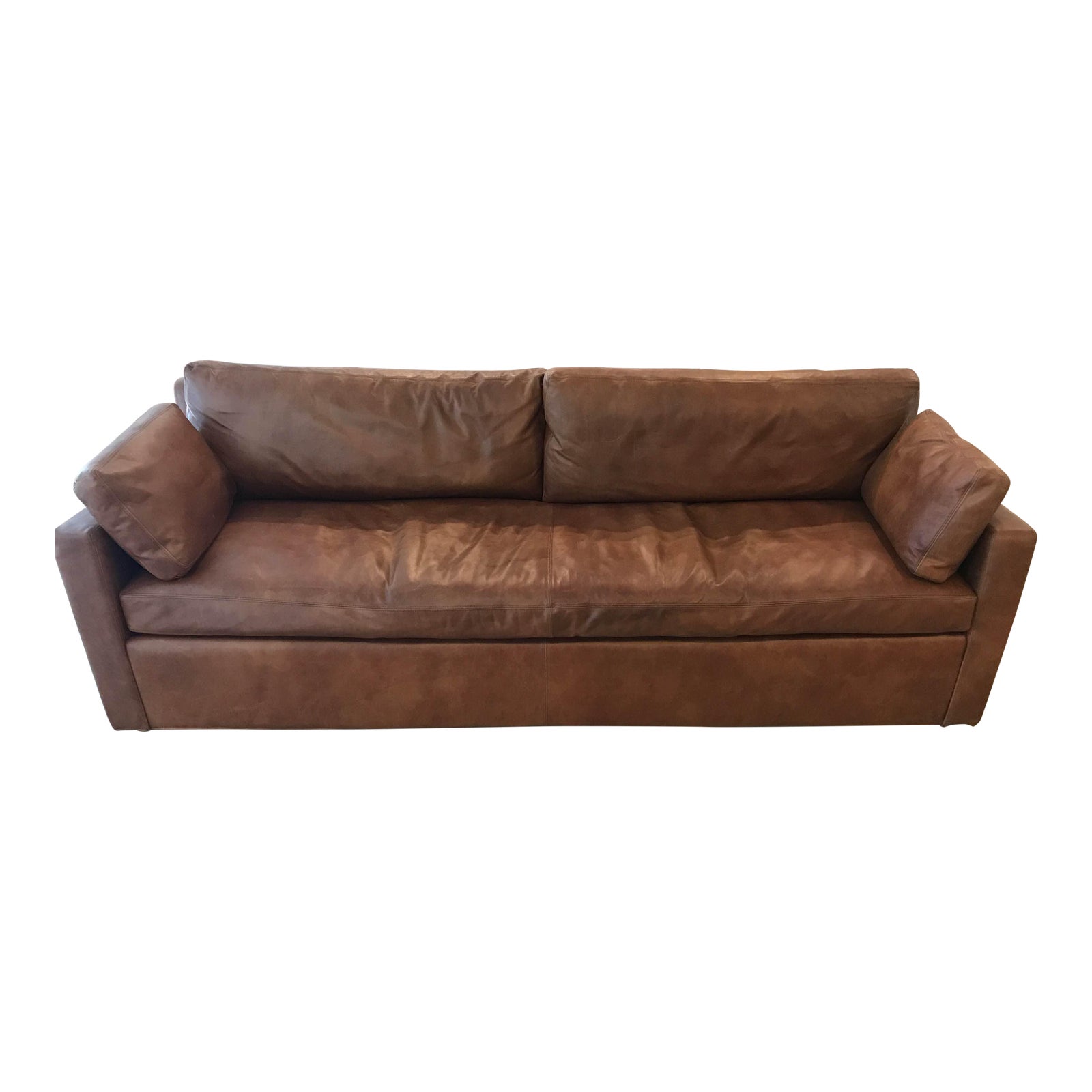 Restoration Hardware Belgian Track Arm Leather Sofa