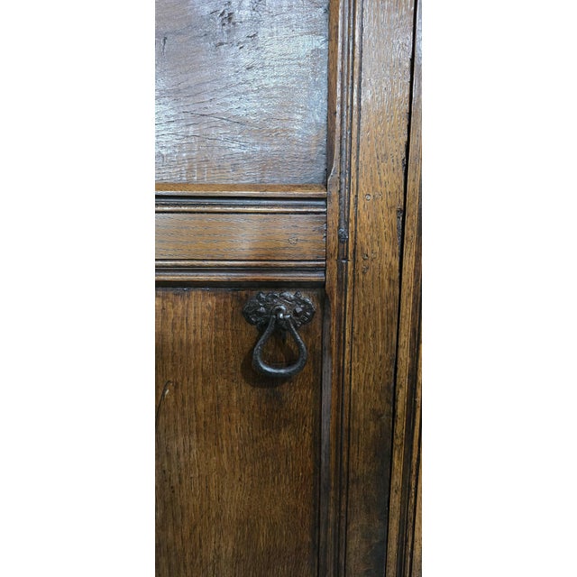 Oak Food Cupboard with Iron Hinges and Handles, 1920 For Sale - Image 10 of 14