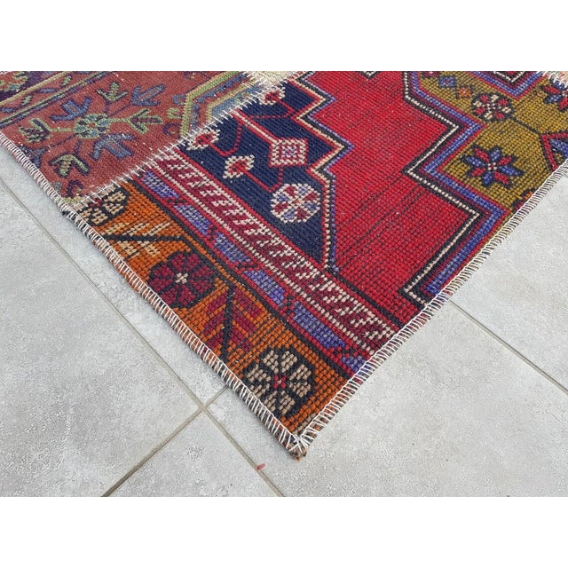 Turkish Mid 20th Century Muted Oushak Hallway Runner Rug For Sale - Image 3 of 10
