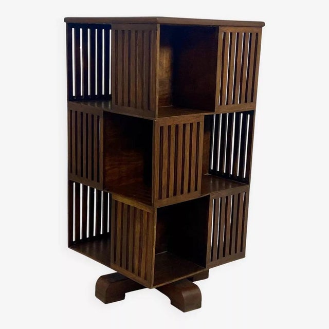 Tan Vintage Carousel Bookcase, 1960s For Sale - Image 8 of 8